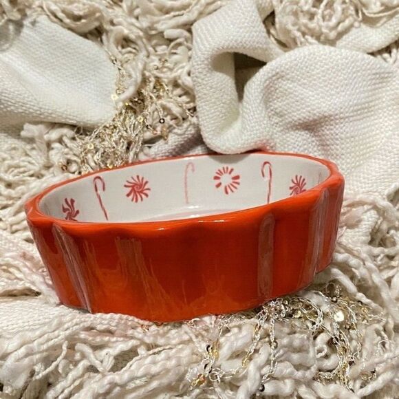 Anthropologie Geoge & Viv Merry Ramekin Baking Trinket Dish Christmas NEW - Picture 6 of 7